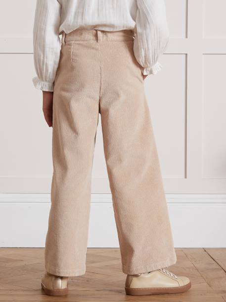 CYRILLUS wide-leg trousers beige+navy blue+raspberry pink 