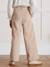 CYRILLUS wide-leg trousers beige+navy blue+raspberry pink 