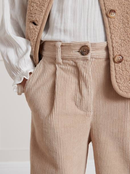CYRILLUS wide-leg trousers beige+navy blue+raspberry pink 