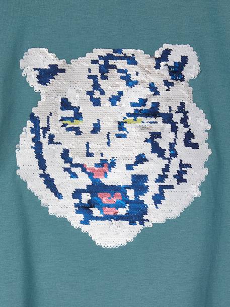 Top with Reversible Sequins for Boys aqua green 