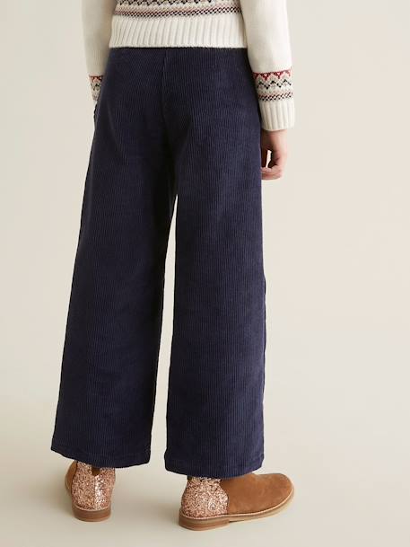 CYRILLUS wide-leg trousers beige+navy blue+raspberry pink 