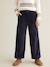 CYRILLUS wide-leg trousers beige+navy blue+raspberry pink 