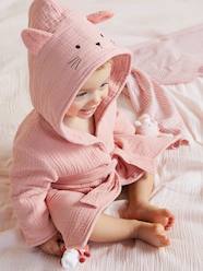 -Animal Dressing Gown in Organic Cotton* Gauze for Babies