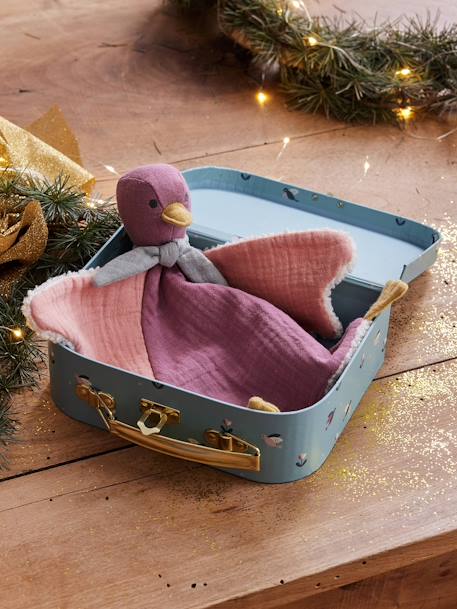 Bag with Comforter Bird in Dual Fabric rose 