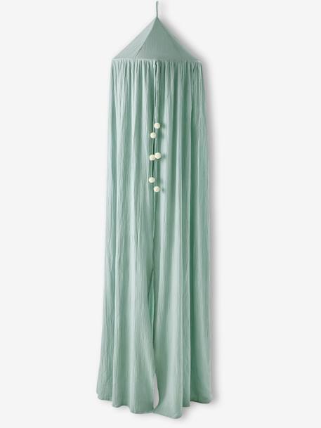 Bed Canopy in Cotton Gauze, EAU DE ROSE Theme cinnamon+Light Pink+sage green+sand beige 