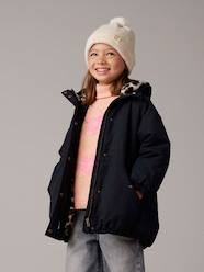 Girls-Hooded Parka with Faux Fur Lining for Girls