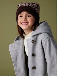 Girls- Hooded Jacket in Flannel-Effect Woollen Fabric, for Girls