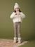 Leggings Lined in Polar Fleece for Girls BROWN LIGHT ALL OVER PRINTED+chocolate+dusky pink+printed grey 