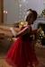 Christmas Special Dress in Velour & Sparkling Tulle for Girls emerald green+red 