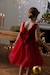 Christmas Special Dress in Velour & Sparkling Tulle for Girls emerald green+red 