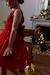 Christmas Special Dress in Velour & Sparkling Tulle for Girls emerald green+red 