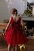 Christmas Special Dress in Velour & Sparkling Tulle for Girls emerald green+red 