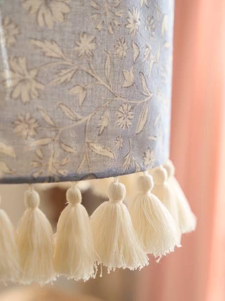 Hanging Lampshade, India printed blue 