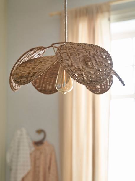 Hanging Lampshade in Rattan, Petals beige 
