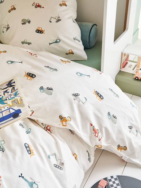 Essentials Duvet Cover + Pillowcase Set, Under Construction multicoloured 