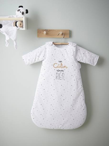 Sleep Bag with Removable Sleeves, UN CÂLIN SINON RIEN White 
