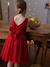 Christmas Special Dress in Velour & Sparkling Tulle for Girls emerald green+red 