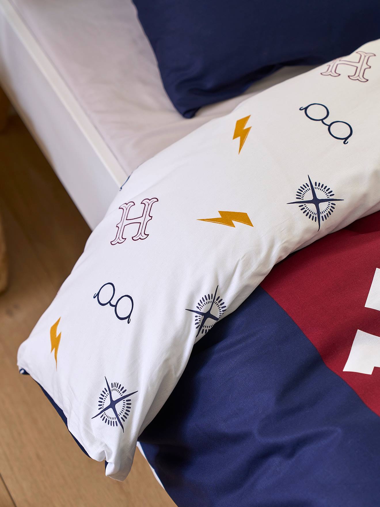 Halantex Harry Potter Biancheria Da Letto 2 Pezzi - Cotone 140x200 Cm, Federa 70x90 Cm, Blu E Oro, Regalo Per Bambini
