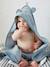 Baby Hooded Bath Cape With Embroidered Animals BLUE MEDIUM SOLID+PINK MEDIUM SOLID+White 