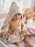 Bath Cape, Essentials for Babies, in recycled cotton green+sandy beige 