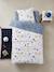 Children's Fitted Sheet, Cosmos Theme Blue/Print 