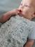 Sleeveless Baby Sleeping Bag with Middle Opening, In the Woods old rose+printed green 