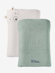 Nursery-Changing Mattresses & Nappy Accessories-Changing Mats & Covers-Set of 2 Changing Mattress Covers, Animals, in Towelling