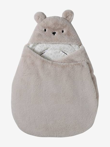 Transformable Baby Nest in Plush Fabric, Bear Beige+ecru+khaki+mouse grey+printed beige+printed pink 