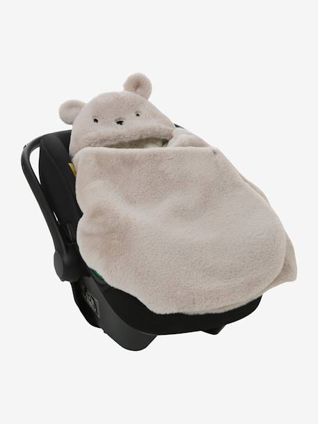 Transformable Baby Nest in Plush Fabric, Bear Beige+ecru+khaki+mouse grey+printed beige+printed pink 