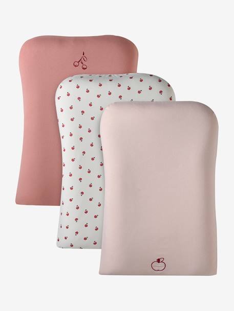 Set of 3 Changing Mattress Covers set pink 