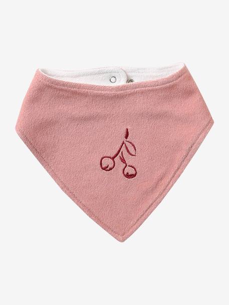 Set of 3 Bandana Bibs in Towelling grey blue+set pink 