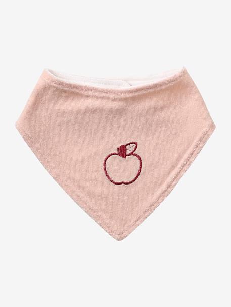 Set of 3 Bandana Bibs in Towelling grey blue+set pink 