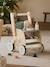Walker with Seat for Doll, in FSC®100% Wood green+pink 