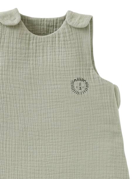 Summer Baby Sleeping Bag in Organic Cotton* Gauze, No Lining coral+grey blue+sage green 