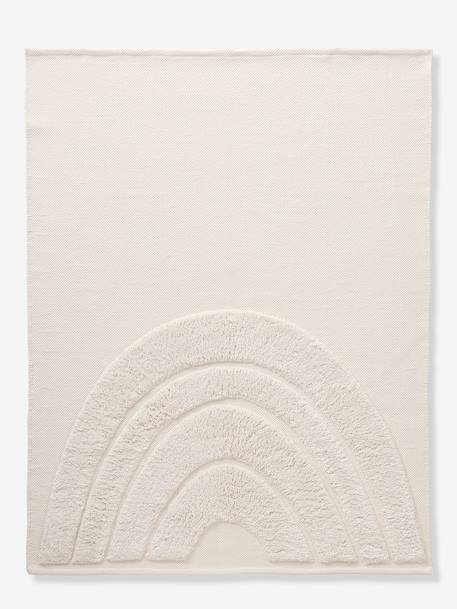 Rainbow relief rectangular rug ecru 