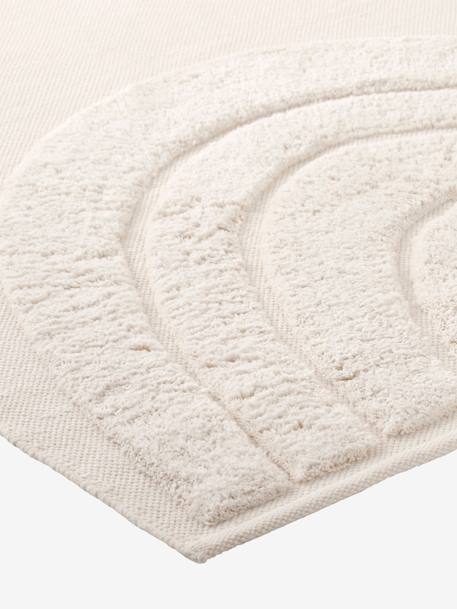 Rainbow relief rectangular rug ecru 