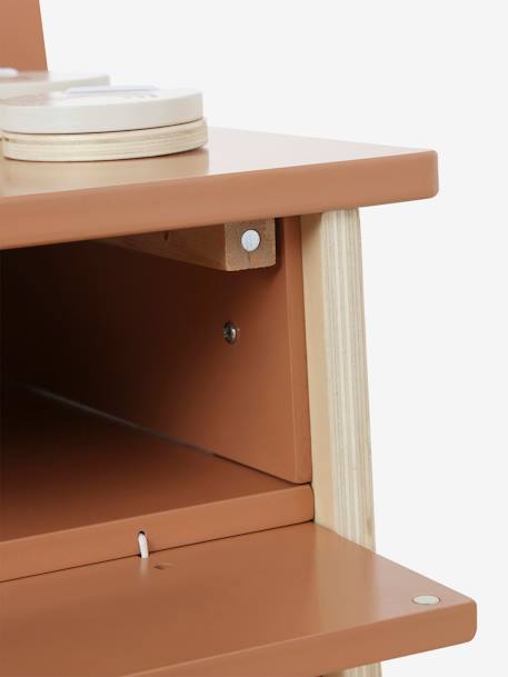 Dressing table + stool with FSC100® wooden accessories caramel 