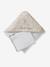 BABYLON hooded towel with cotton gauze + mitt printed beige 