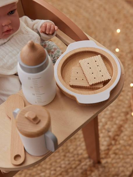 Set of Wooden Mealtime Accessories for Dolls - FSC®100% Certified Wood/White 