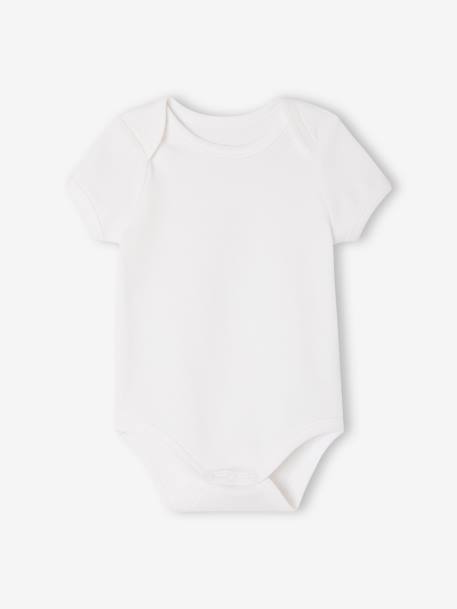 5 pack of short-sleeved baby bodysuits set white 