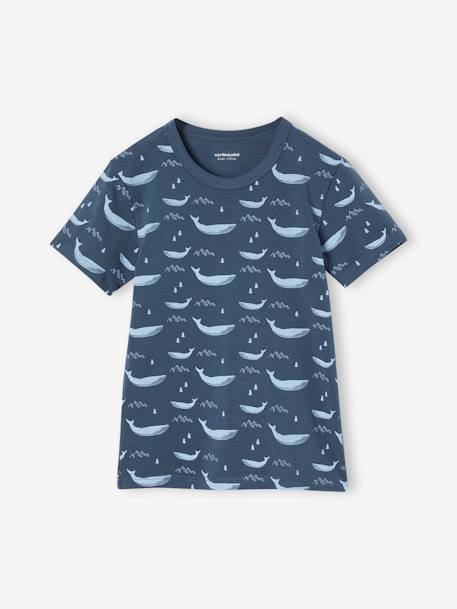 Pack of 3 'Whale' short-sleeved t-shirts for boys ocean blue 