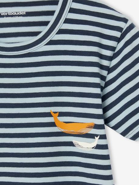 Pack of 3 'Whale' short-sleeved t-shirts for boys ocean blue 