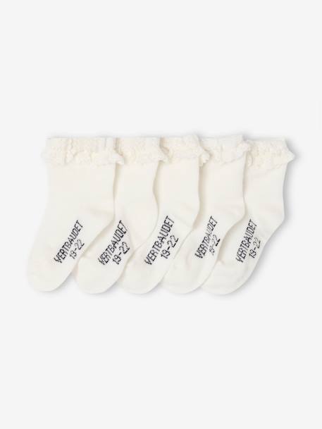 Pack of 5 Pairs of Socks for Baby Girls blush+clay beige+ecru 