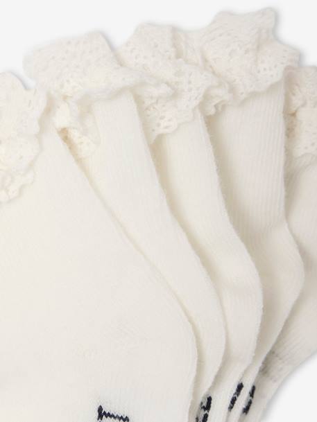 Pack of 5 Pairs of Socks for Baby Girls blush+clay beige+ecru 