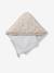 Hooded towel + washcloth CHERRY printed beige 