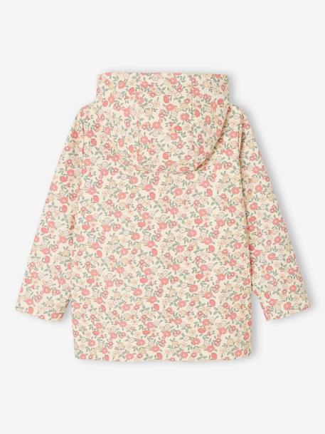 Printed hooded raincoat for girls multicoloured+navy blue+vanilla 