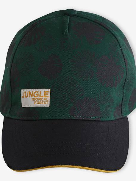 'Jungle' Cap for Boys printed green 