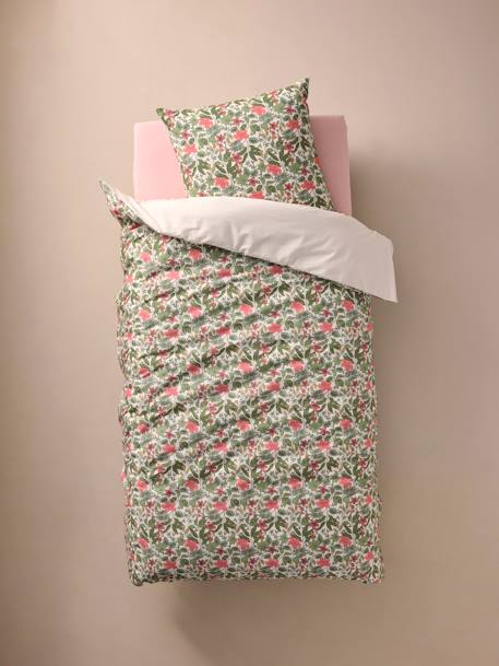 Duvet Cover + Pillowcase Set with Recycled Cotton for Children, Tropical multicoloured 