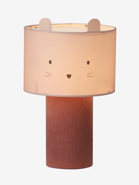 Animal head table lamp with velvet base rose 