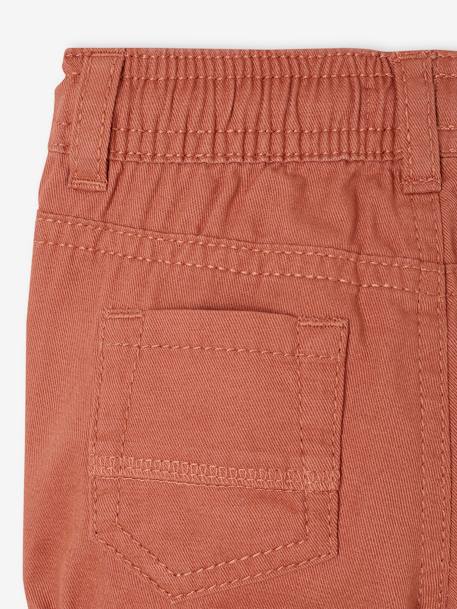 Twill Shorts with Elasticated Waistband, for Baby Boys cappuccino+terracotta 